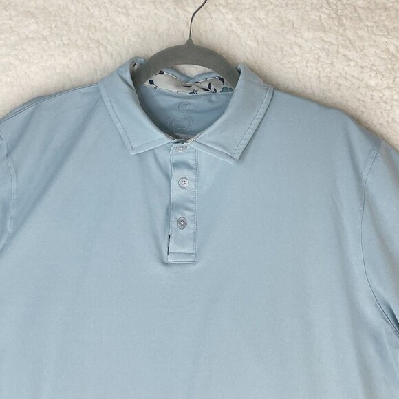 Swannies Men's Solid Blue Short Sleeve Athletic Golf Stretch Casual Polo Size XL - Picture 2 of 12